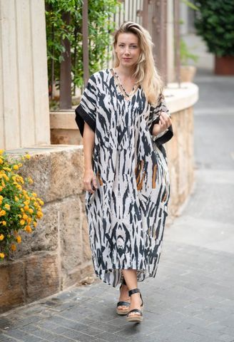  Maxi Boho Freestyle Kết Hạt Viền Cổ Cotton Isla Bonita 