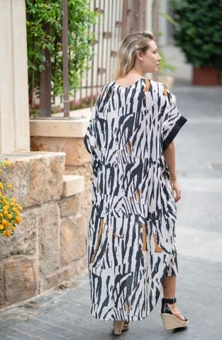  Maxi Boho Freestyle Kết Hạt Viền Cổ Cotton Isla Bonita 