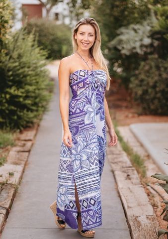  Maxi Hở Vai Thêu Kết Hạt Cotton Isla Bonita 