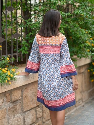  Đầm Boho Tay Loe Cotton Cao Cấp Isla Bonita 