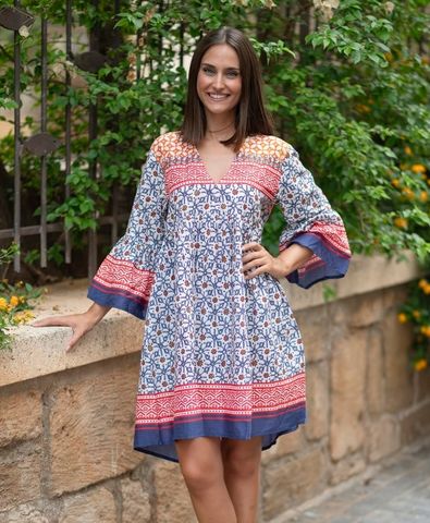  Đầm Boho Tay Loe Cotton Cao Cấp Isla Bonita 