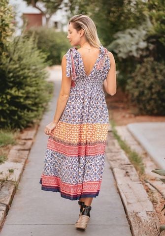 Maxi Boho Hoạ Tiết Thổ Cẩm Cotton Isla Bonita 
