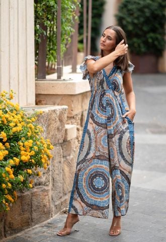  Jumpsuit 2 Dây Lụa Ánh Kim Isla Bonita 