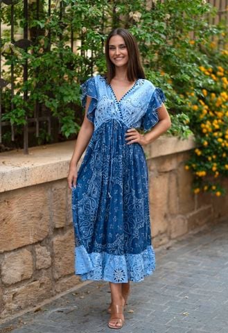  Đầm Midi Thêu Cao Cấp Isla Bonita 