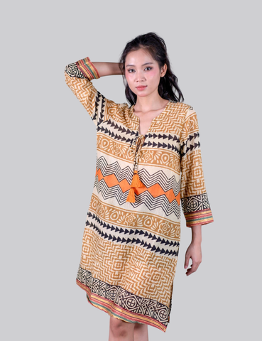  Đầm Thổ Cẩm Xẻ Tà Cotton Isla Bonita 