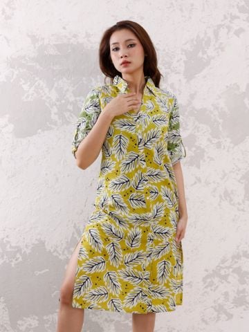  Đầm Hoa Vàng Kết Hạt Cotton Isla Bonita 