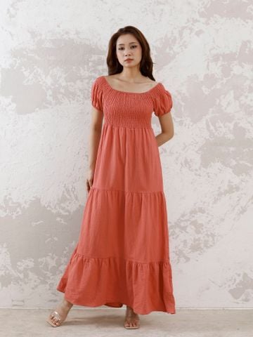  Maxi Boho Trễ Vai Cotton Luna Llena 