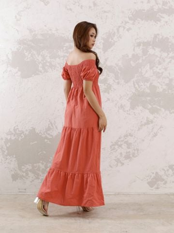  Maxi Boho Trễ Vai Cotton Luna Llena 