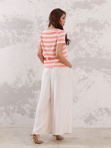  Áo Thun Cổ Tim Sọc Ngang Cotton Luna Llena 