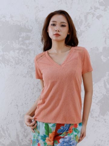  Áo Thun Cổ Tim Cotton Luna Llena 