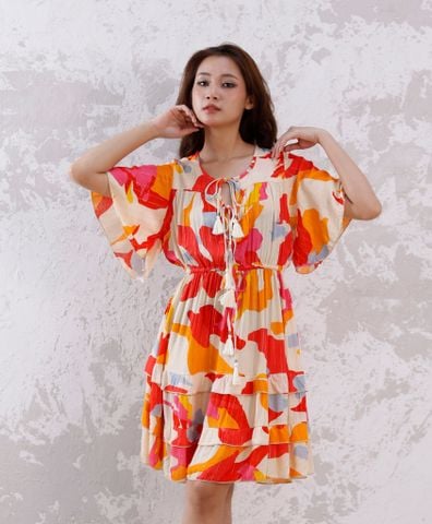  Đầm Hoa Kết Cườm Cotton Isla Bonita 