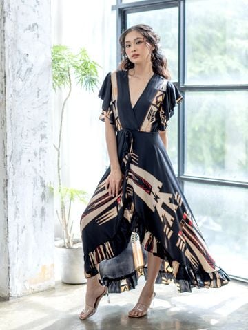  Maxi Boho Đuôi Cá Thổ Cẩm Lụa Isla Bonita 