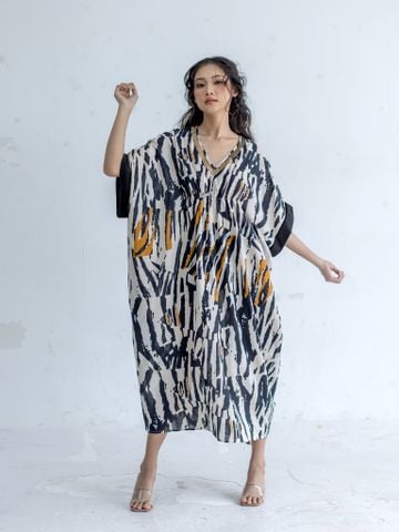  Maxi Boho Freestyle Kết Hạt Viền Cổ Cotton Isla Bonita 
