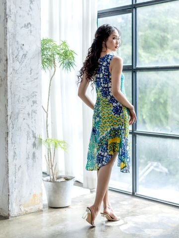  Đầm Hoa Vàng Ánh Kim Thêu Viền Cổ Cotton Isla bonita 