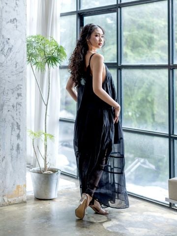  Maxi 2 Dây Phối Ren Kết Cườm Thêu Cao Cấp Cotton Isla Bonita 