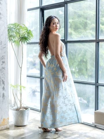 Maxi Ánh Kim Phối Ren Cotton Isla Bonita 