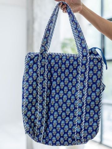  Túi Tote Boho Xanh Chần Bông Cotton Isla Bonita 