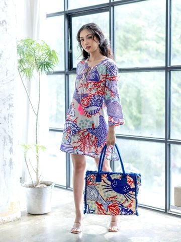  Túi Boho Xách Tay Size Lớn -Phom Cứng Cotton Isla Bonita 