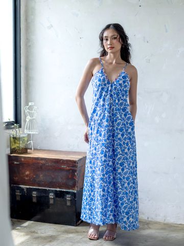  Maxi 2 Dây Kết Cườm Thêu Cotton Cao Cấp  Isla Bonita 