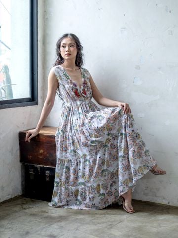  Maxi Hoa Kết Cườm Cotton Isla Bonita 