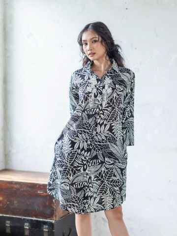  Đầm Sơ Mi Hoa Kết Cườm Cotton Isla Bonita 