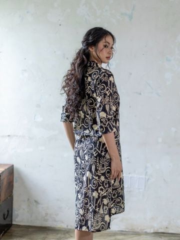 Đầm Sơ Mi Hoa Dài Tay Cotton Isla Bonita 