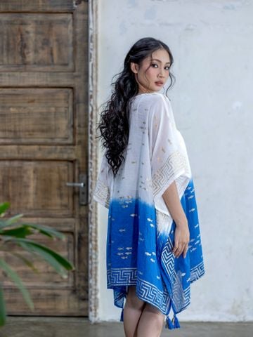  Đầm Cánh Dơi Ombre Kết Hạt Vẽ Ánh Kim Cotton Isla Bonita 