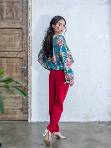  Áo Croptop Dài Tay Ánh Kim Cotton Isla Bonita 
