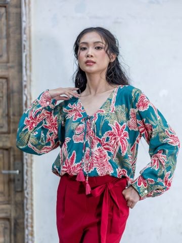  Áo Croptop Dài Tay Ánh Kim Cotton Isla Bonita 