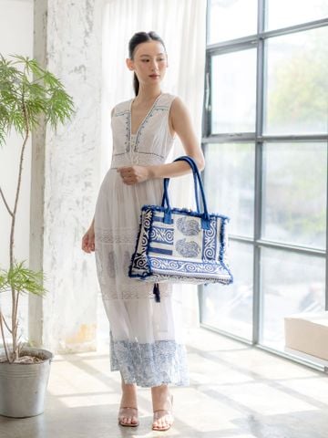  Túi Xách Tay Size Lớn - Phom Cứng Cotton Isla Bonita 