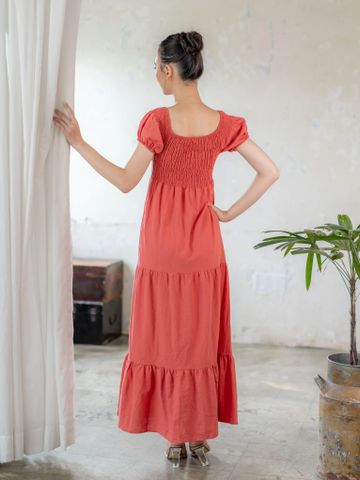  Maxi Boho Trễ Vai Cotton Luna Llena 