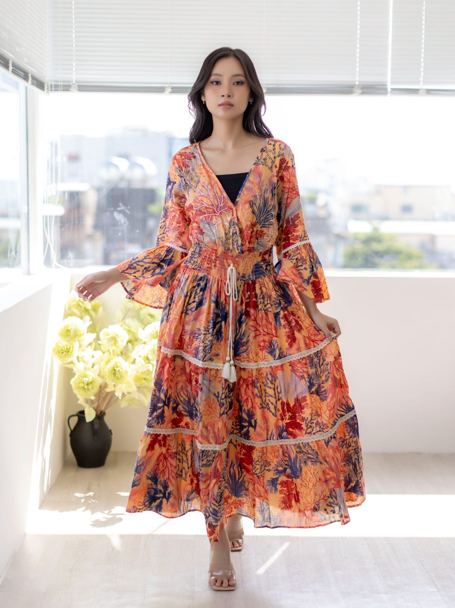 Maxi Kết Cườm Cotton Isla Bonita