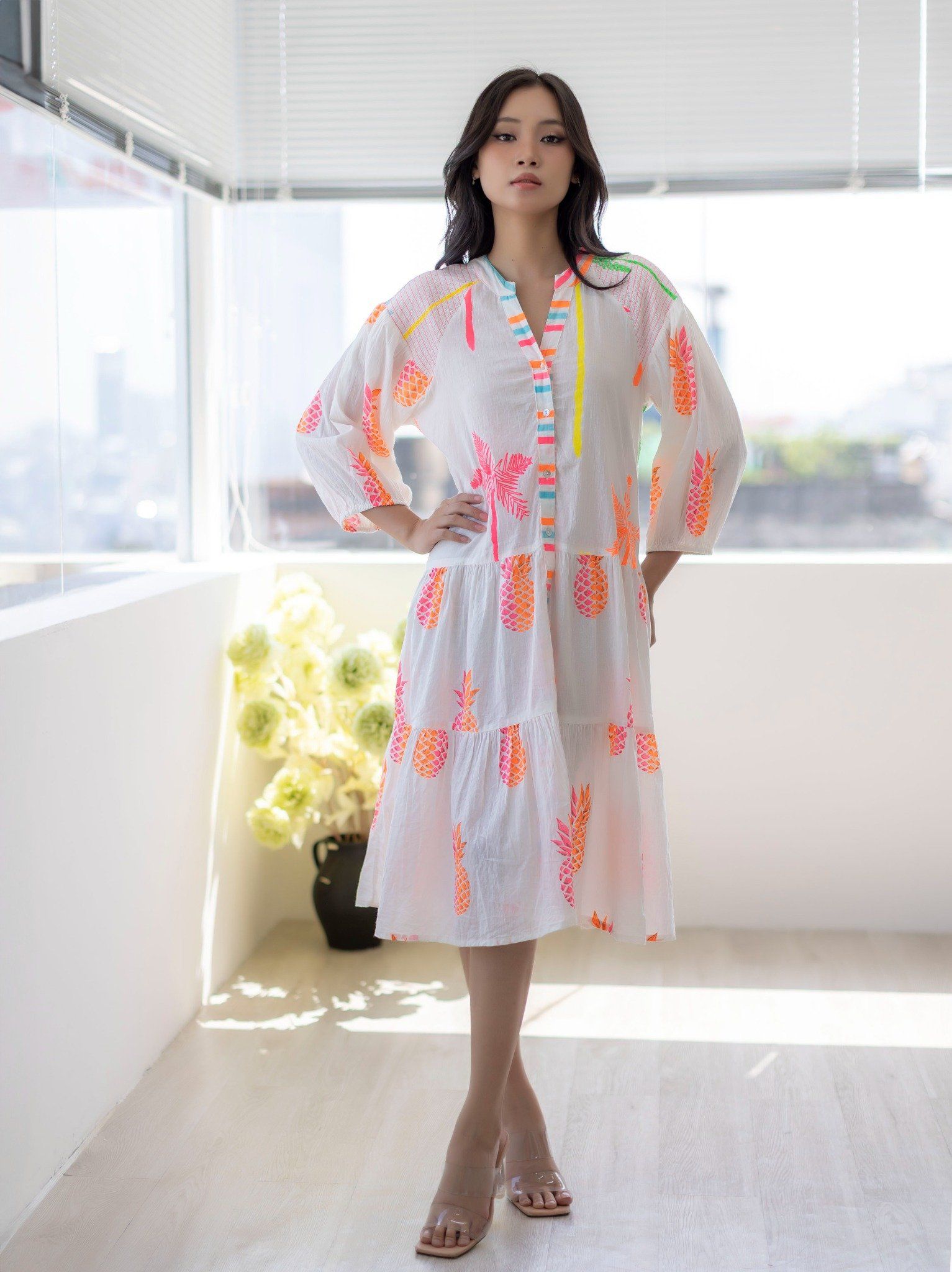 Đầm Midi Màu Neon Cotton Isla Bonita