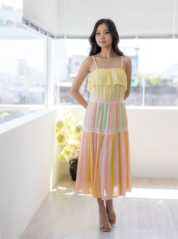  Đầm Midi Ánh Kim Cotton Cao Cấp Luna Llena 