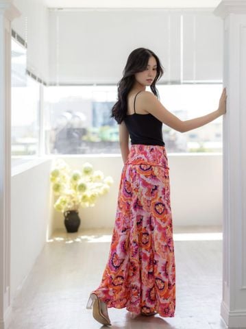  Quần Xòe Hoa Cotton Cao Cấp Luna Llena 