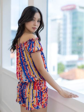  Jumpsuit Trễ Vai Vẽ Ánh Kim Isla Bonita 
