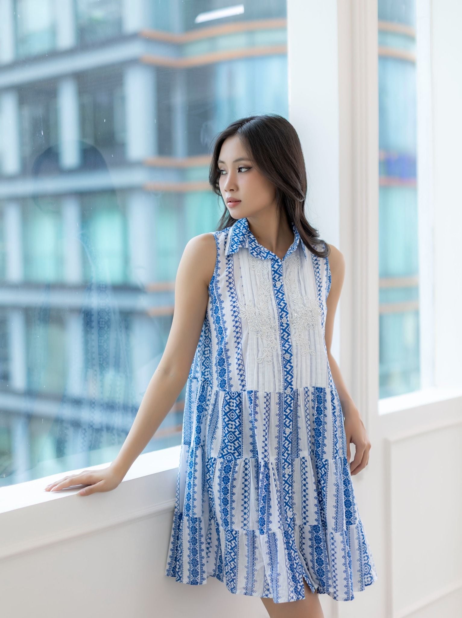 Đầm Boho Kết Cườm Cotton Isla Bonita