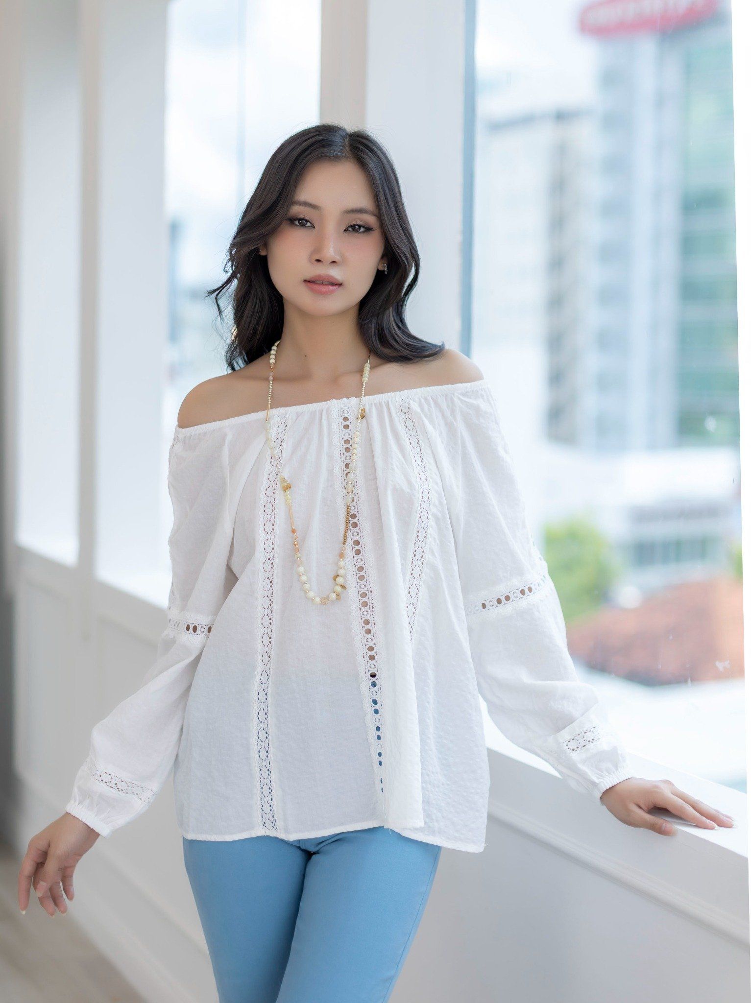Áo Trắng Cotton Cao Cấp Luna Llena