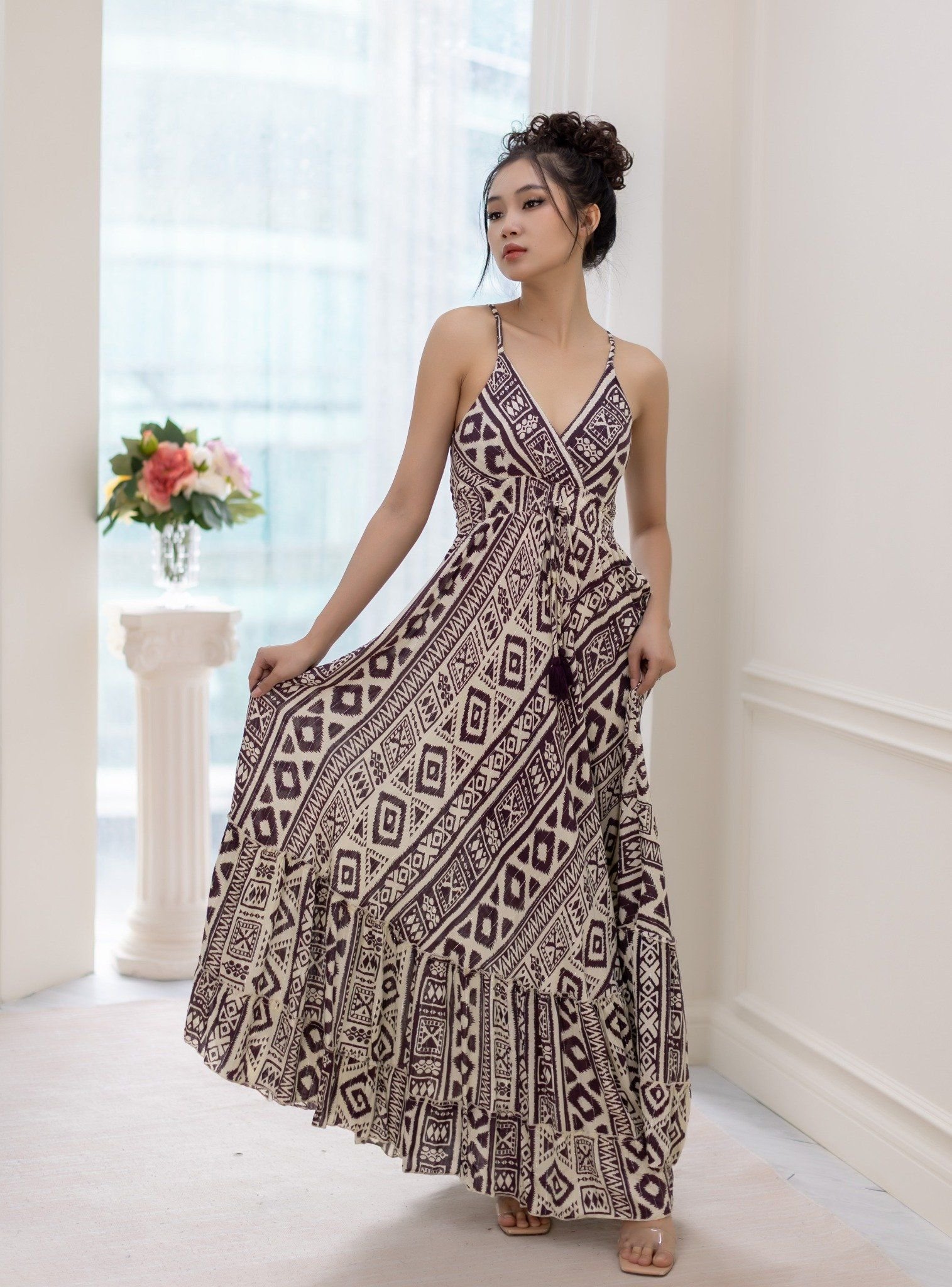 Maxi 2 Dây Ánh Kim Cotton Isla Bonita