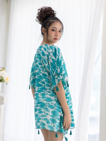  Đầm Kimono Cánh Dơi Kết Cườm Cotton Isla Bonita 
