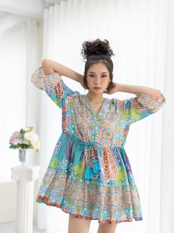  Đầm Boho Kết Cườm Cotton Isla Bonita 