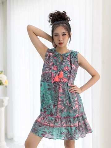  Đầm Boho Thêu Kết Cườm Cotton Isla Bonita 