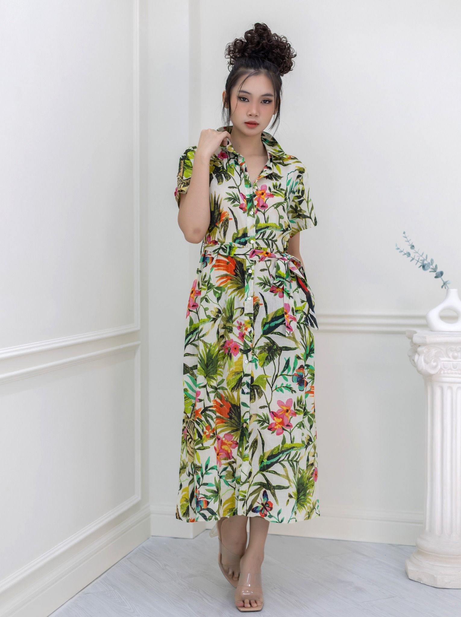 Đầm Sơ Mi Hoa Cotton Ista Bonita