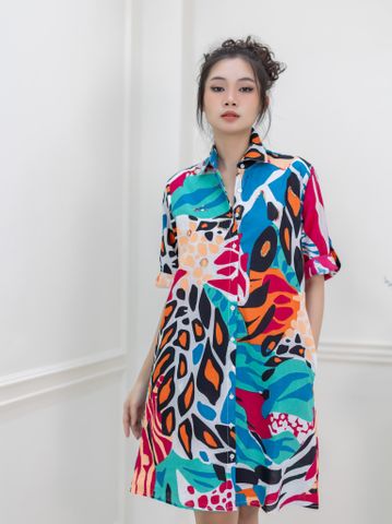  Đầm Sơ Mi Kết Cườm Cotton Ista Bonita 