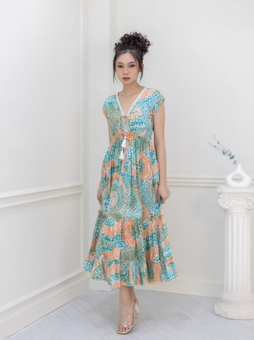  Maxi Phối Ren Kết Hạt Cotton Isla Bonita 
