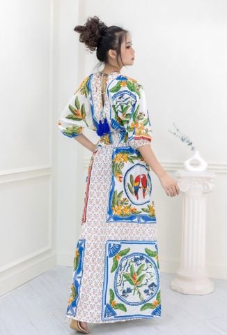  Maxi Kimono Kết Hạt Cotton Isla Bonita 