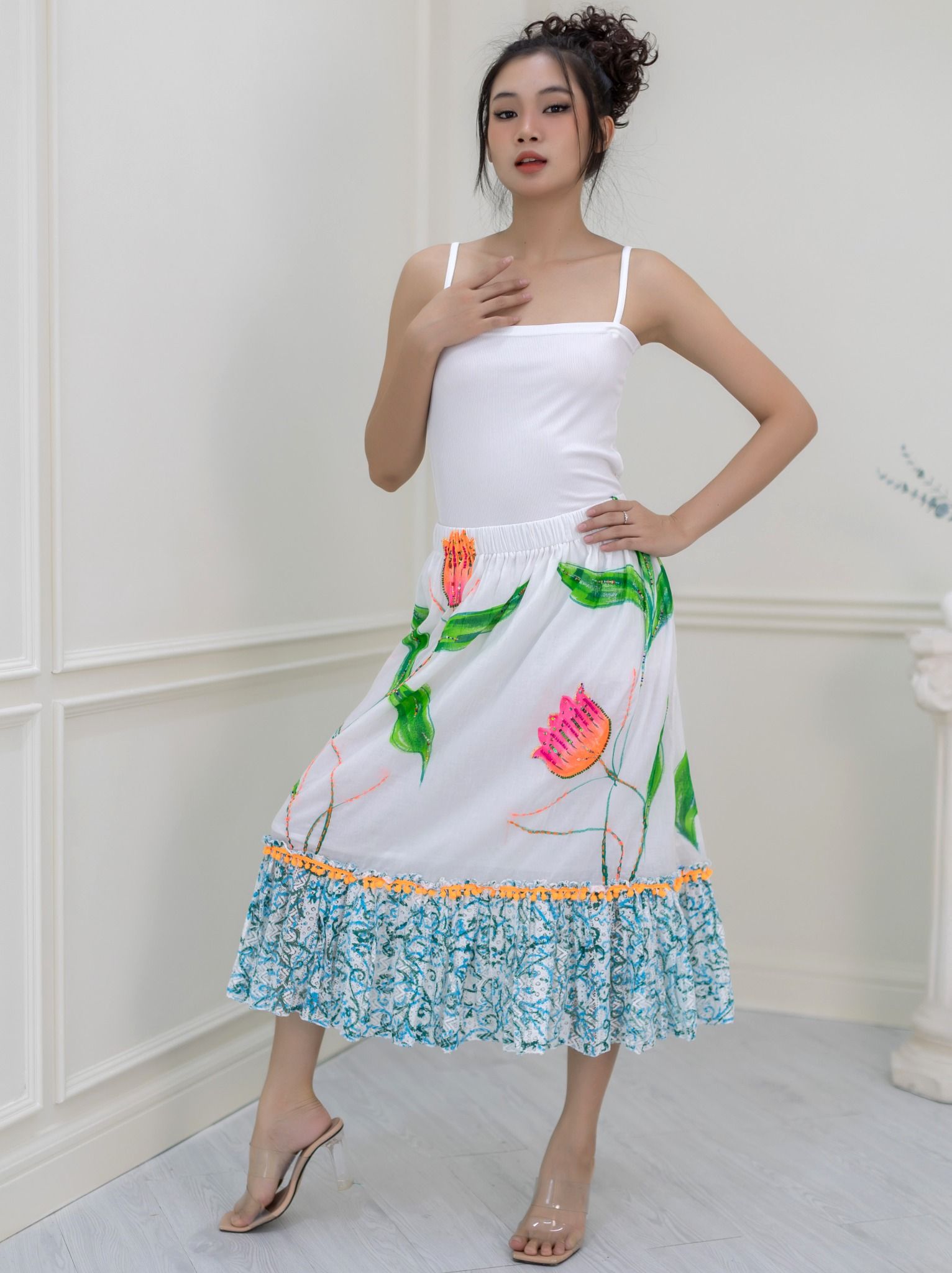 Chân Váy Thêu Cotton Isla Bonita