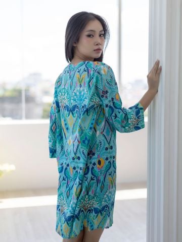  Đầm Xẻ Tà Thêu Kết Cườm Cotton Isla Bonita 