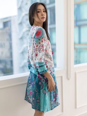  Đầm Xẻ Tà Kết Cườm Cotton Isla Bonita 