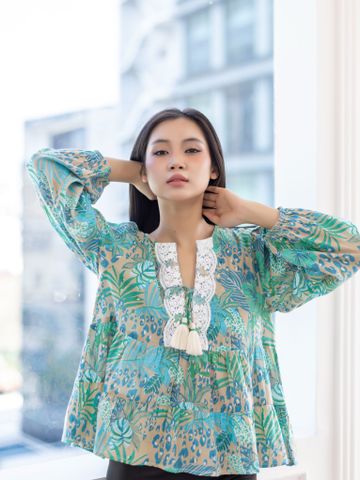  Áo Boho Phối Ren Cotton Isla Bonita 